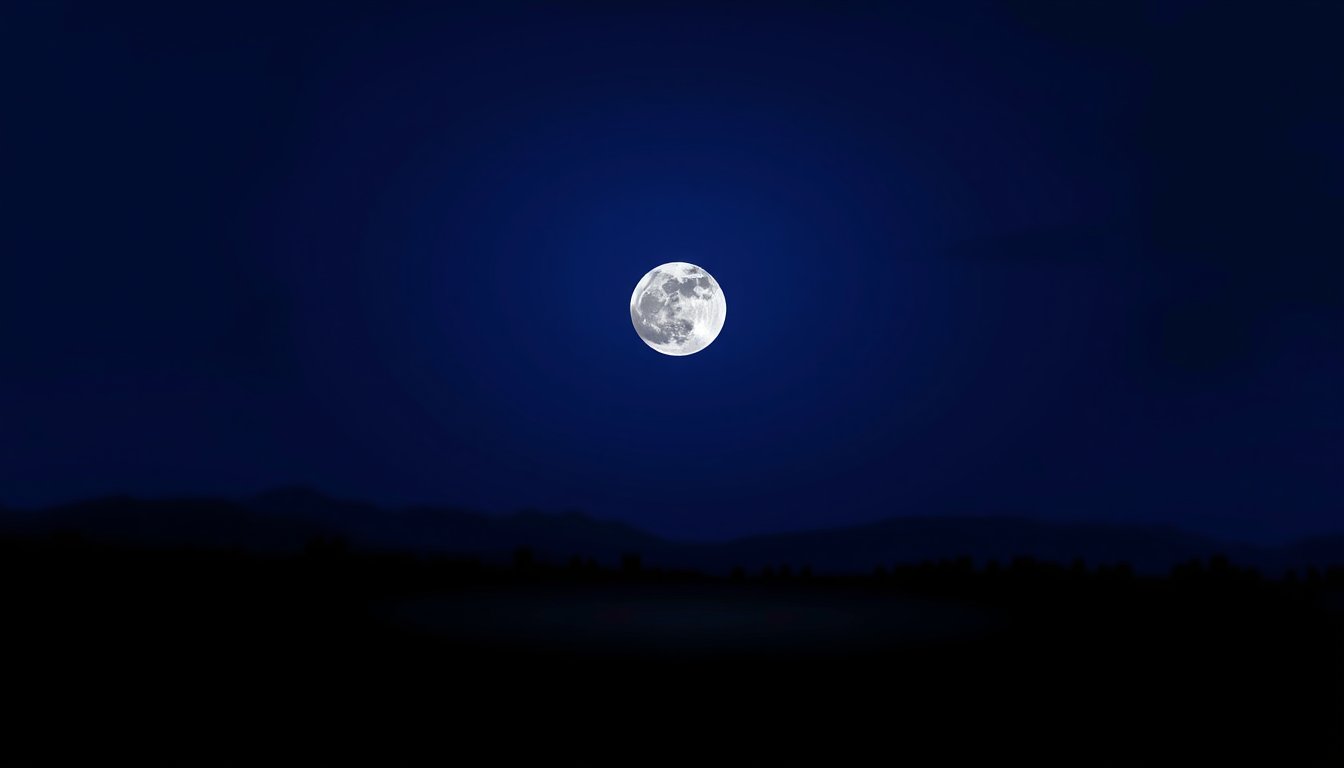 Half-lit first quarter moon glowing over a quiet landscape — first quarter moon meaning, action and decisions