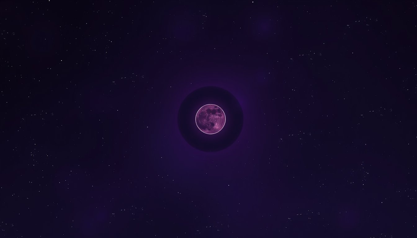 A small dark-maroon planet with a subtle glow in deep space — pluto retrograde meaning, transformation and shadow work