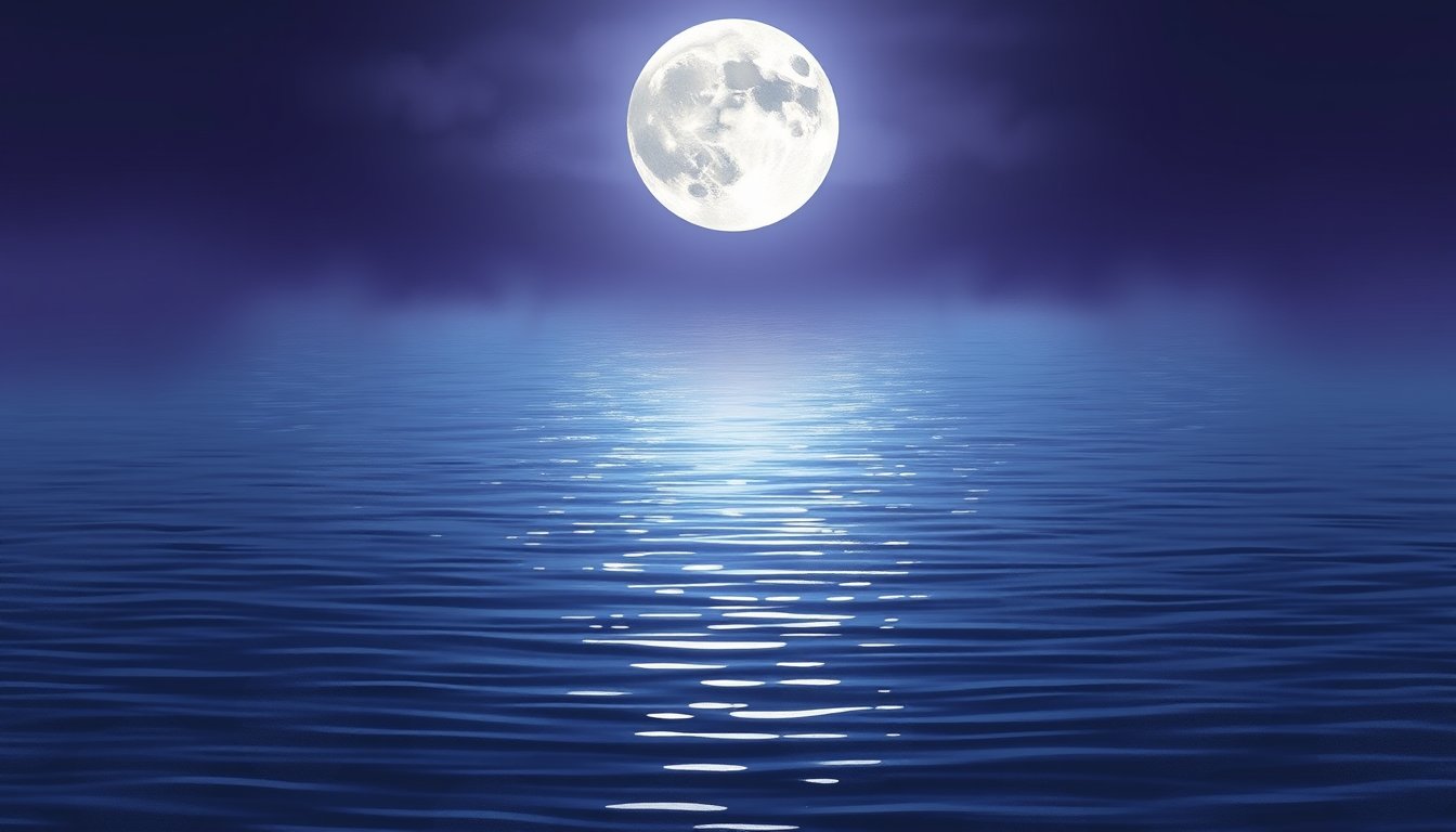 Gentle ripples on a moonlit lake with soft reflections — water signs Cancer Scorpio Pisces, emotion and intuition